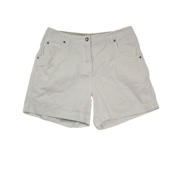Woolrich Denim Shorts Women's Size 10 100% Cotton White 5 Pocket - Picture 1 of 7